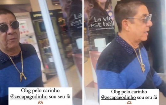 Zeca Pagodinho se recusa a tirar foto com fã em shopping