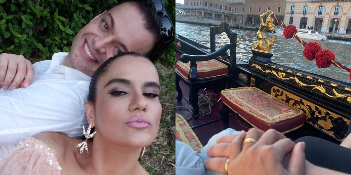Cantora Gilmelândia é pedida em casamento durante passeio em Veneza