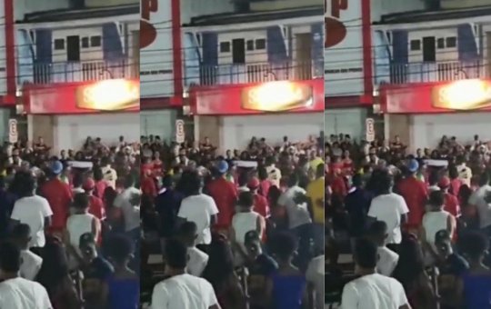 Conceição do Jacuípe: homens arremessam garrafas em policiais durante festa