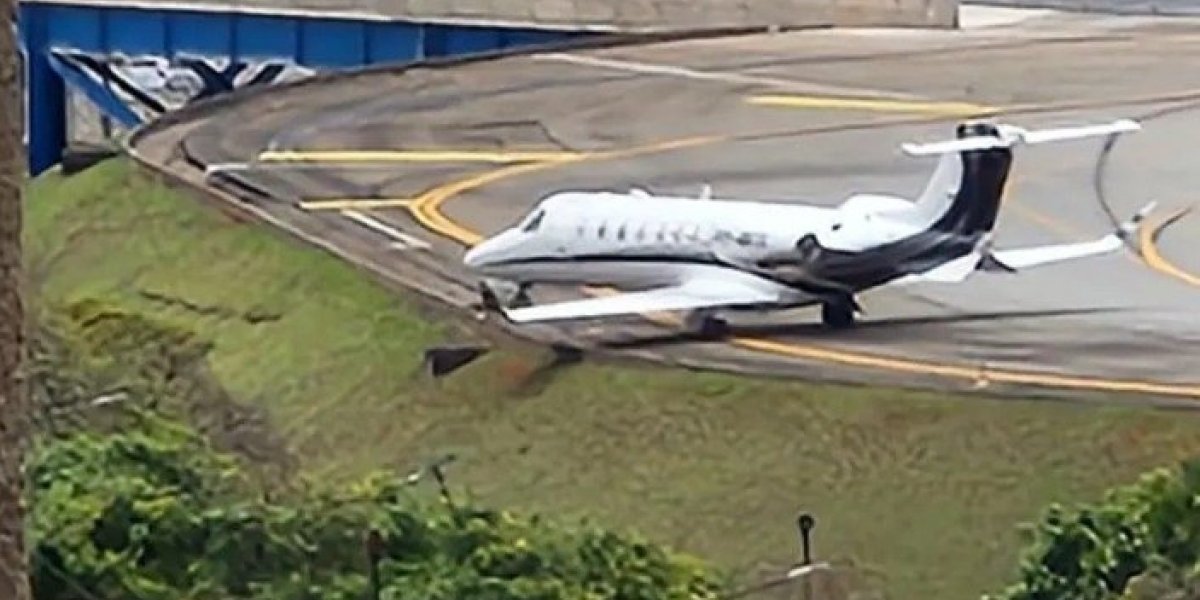 Pneu traseiro de avião estoura e pista de pouso de Congonhas é interditada