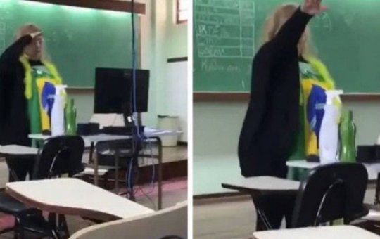 Professora faz saudação nazista em sala de aula de colégio no Paraná