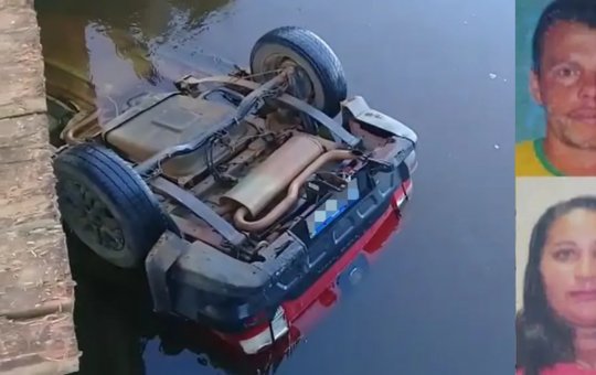 Casal é achado morto dentro de carro após veículo cair em córrego na Bahia