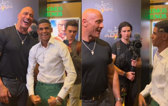 Luva de Pedreiro publica encontro com The Rock em lançamento de "Adão Negro"