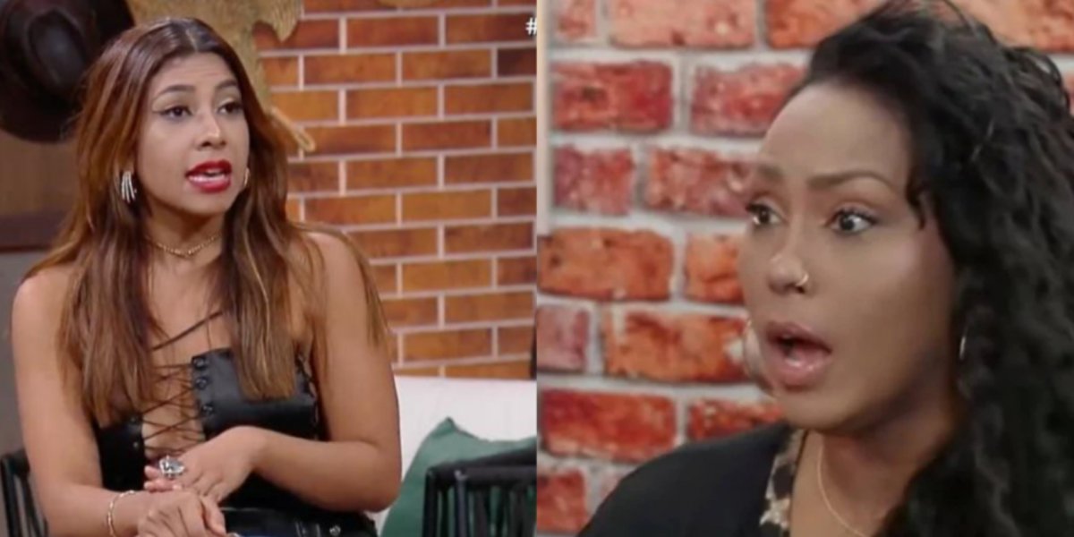 Rosiane Pinheiro se irrita e joga água no rosto de Ingrid Ohara durante PodCast