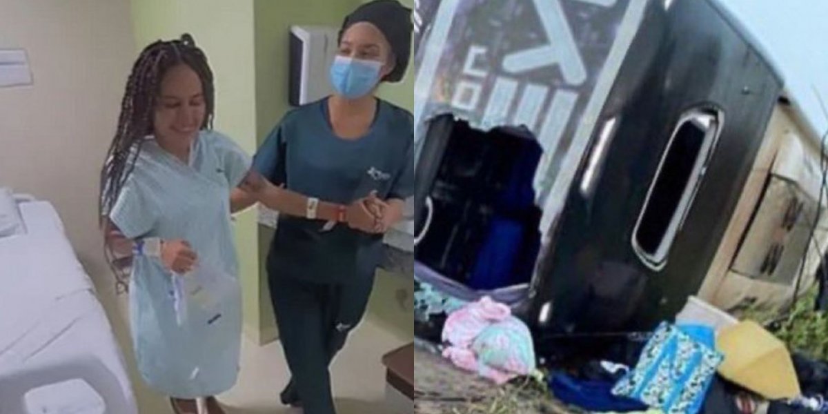 Com fraturas em cinco vértebras, Sthe Matos anda pela primeira vez após acidente