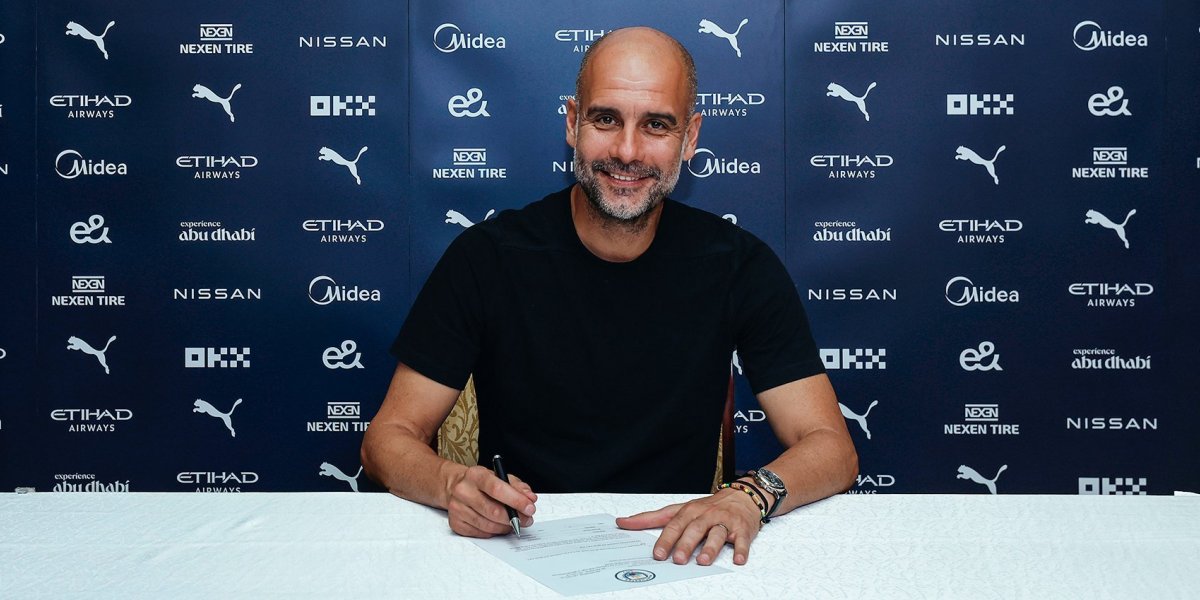 Manchester City anuncia renovação de contrato com o técnico Pep Guardiola