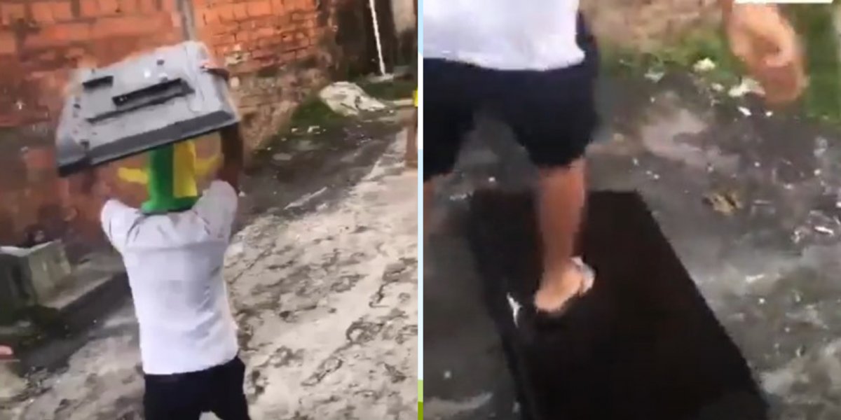 Após eliminação do Brasil, baiano viraliza ao quebrar televisão