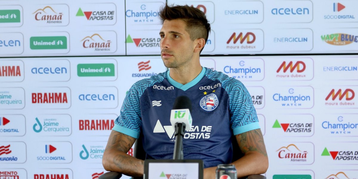 Bahia anuncia a renovação de contrato do meio-campista Lucas Mugni