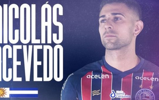 Bahia oficializa contratação do meio-campista uruguaio Nicolás Acevedo