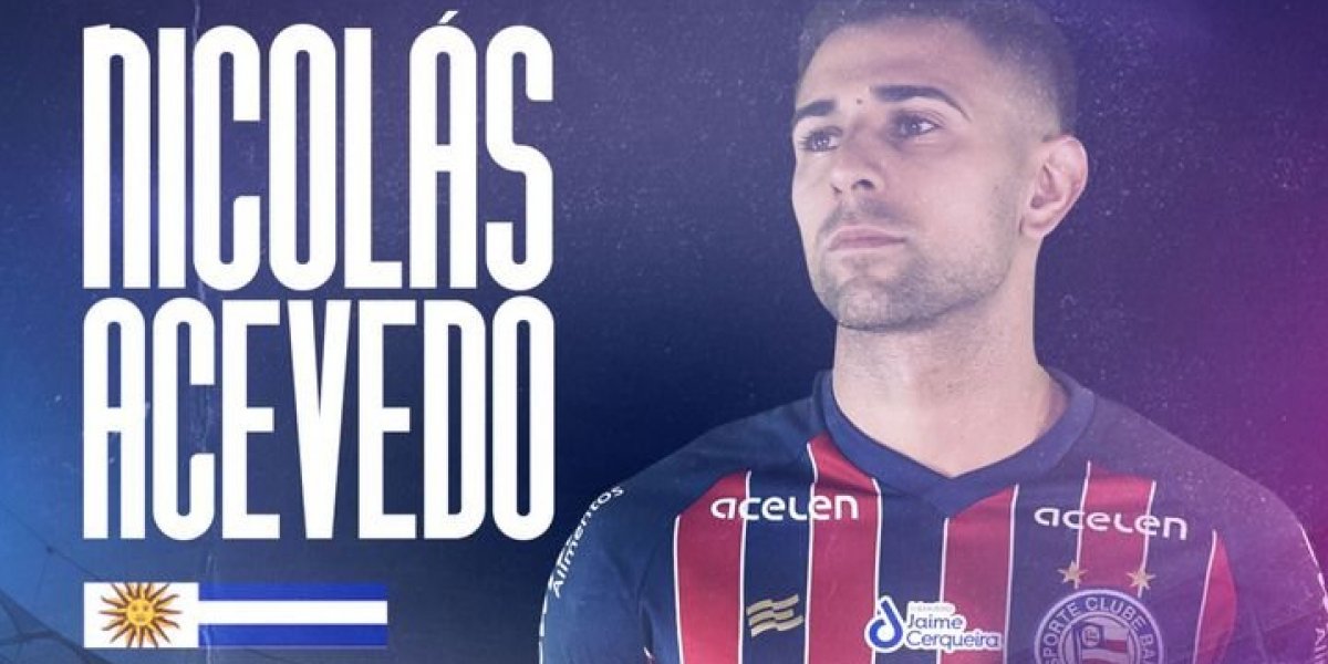 Bahia oficializa contratação do meio-campista uruguaio Nicolás Acevedo