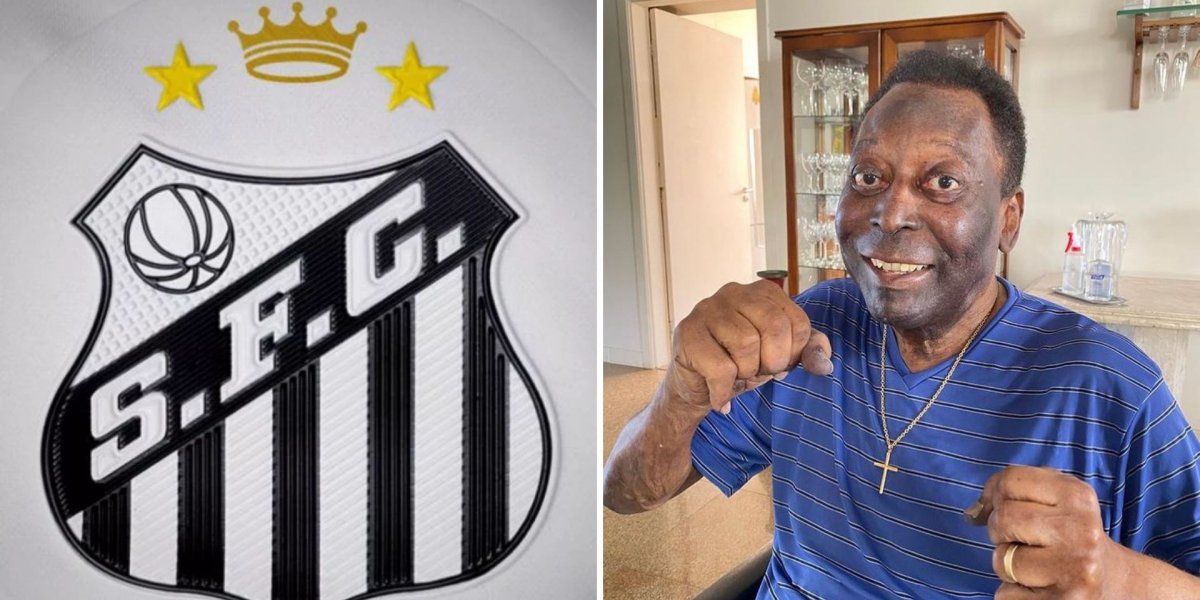 Pelé será homenageado pelo Santos com coroa no escudo do clube em 2023