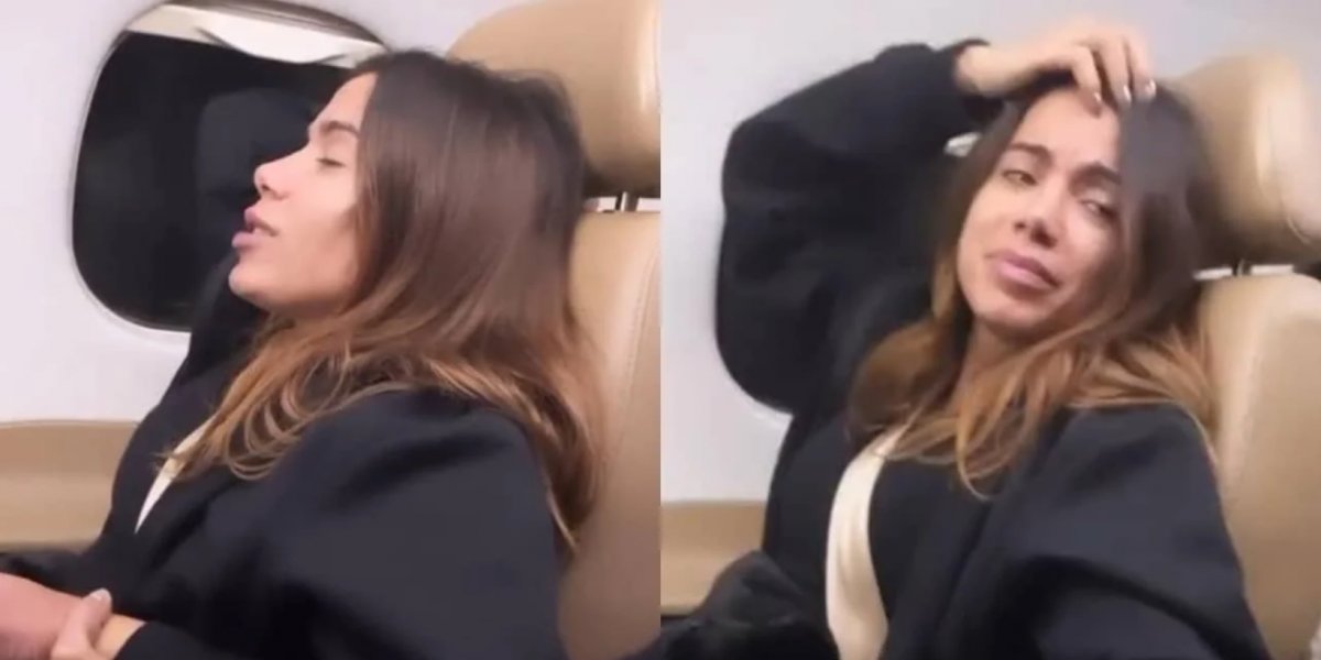 Anitta se desespera ao passar por turbulência durante voo; assista