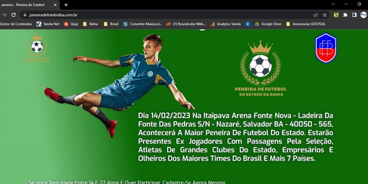 Federação Bahiana alerta sobre falsa peneira com apoio da entidade