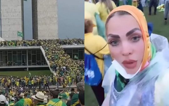 Baiana Pâmela Bório, ex-primeira-dama da Paraíba, participa de ataques no DF