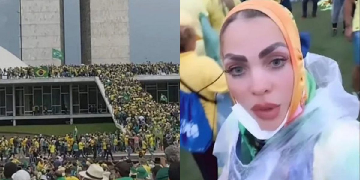 Baiana Pâmela Bório, ex-primeira-dama da Paraíba, participa de ataques no DF