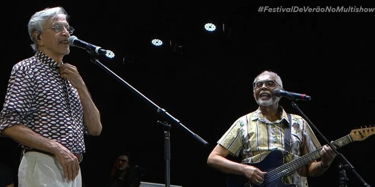 Gil e Caetano emocionam o público do ‘FV 23’ ao fazer homenagem para Gal Costa