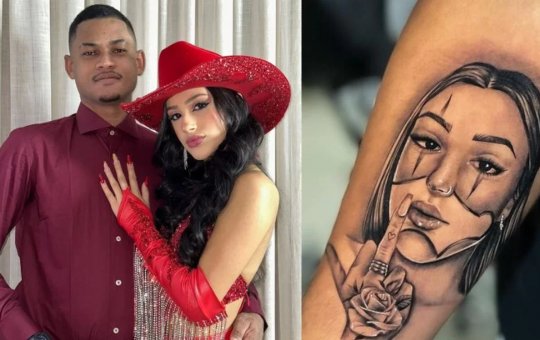 Bia Miranda divulga nova tatuagem do noivo e é criticada por internautas