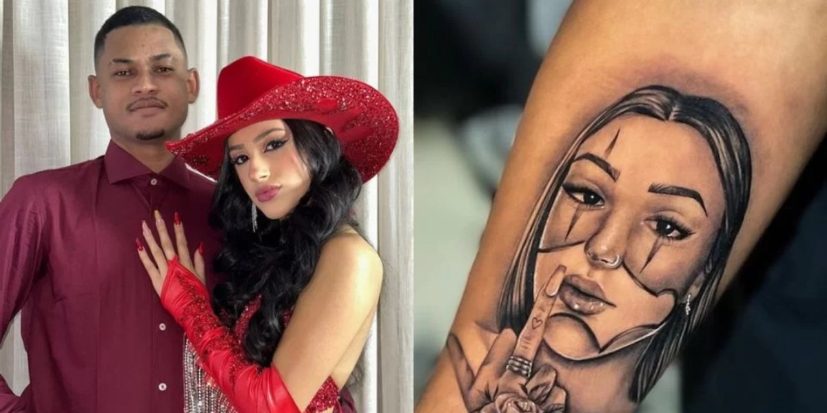 Bia Miranda divulga nova tatuagem do noivo e é criticada por internautas