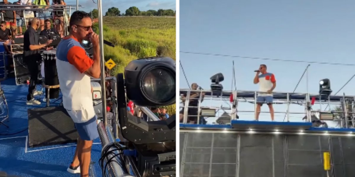 Após bate boca com folião, cantor baiano interrompe show em cidade de Sergipe