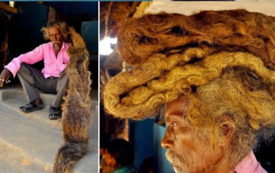 Homem que não lava e corta o cabelo há 40 anos exibe madeixas e choca web