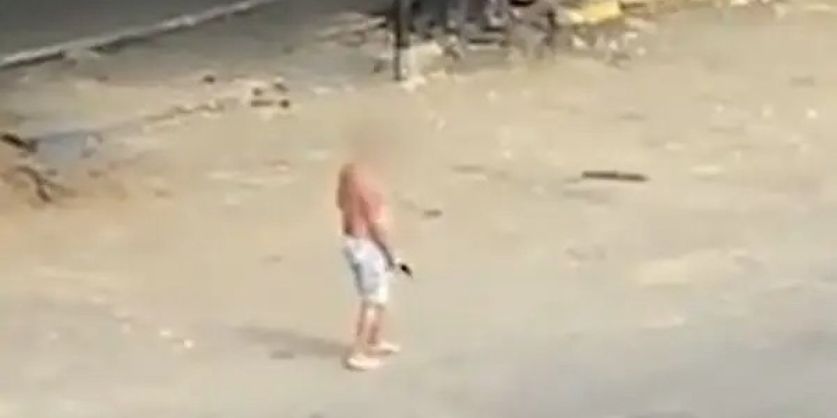 Vídeo: Homem persegue e atira contra ex-genro que ameaçou e agrediu sua filha