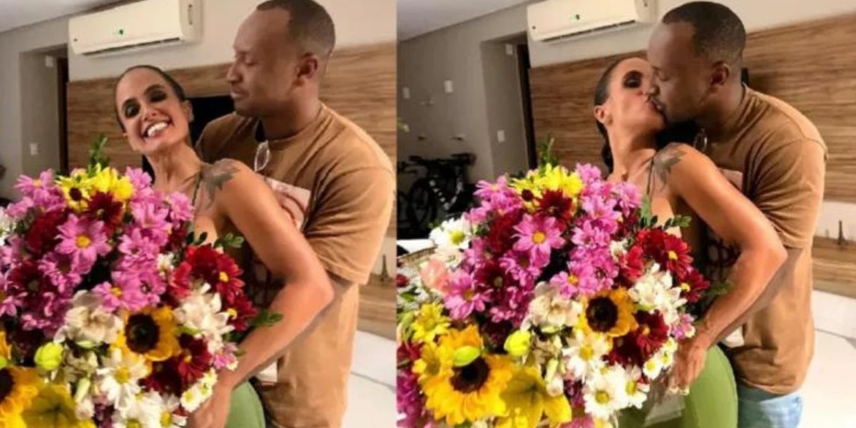 Thiaguinho surpreende Carol Peixinho com visita a Salvador e buquê de flores