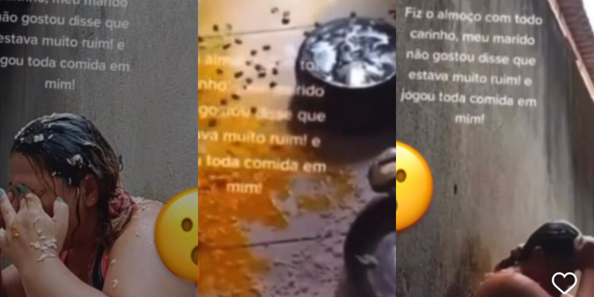 Marido joga almoço na esposa por não gostar da comida; veja o vídeo