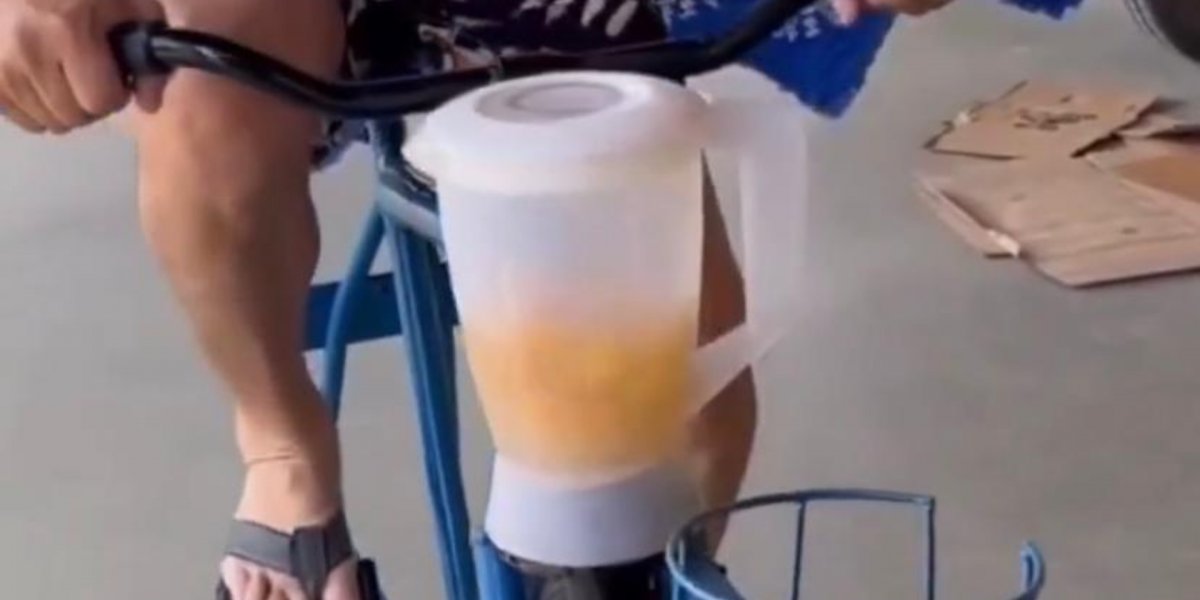 Bicicleta que 'faz suco' viraliza nas redes sociais