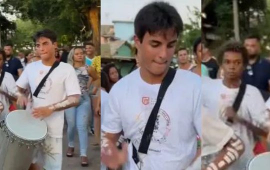 Filho de Ivete Sangalo é destaque em evento de percussão em Praia do Forte