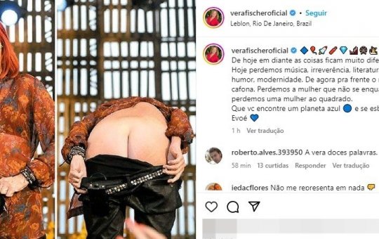 Em post de homenagem, Vera Fischer relembra show que Rita Lee mostrou o bumbum 