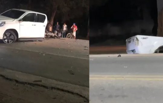 Caminhonete se parte ao meio após acidente violento em Nova Viçosa, na Bahia