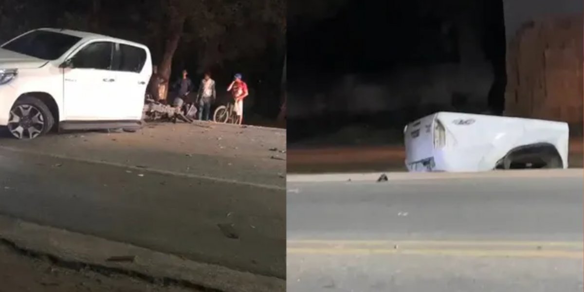 Caminhonete se parte ao meio após acidente violento em Nova Viçosa, na Bahia