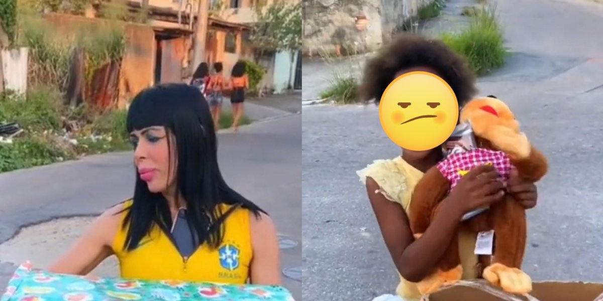 Influencers são acusadas de racismo ao dar banana e macaco para crianças; veja