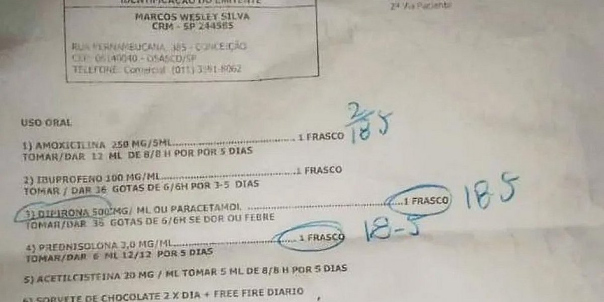 Prefeitura readmite médico que receitou sorvete e jogo para criança em SP