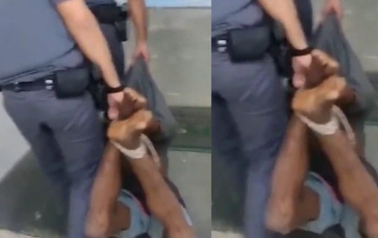 Homem negro é amarrado pelas mãos e pés pela polícia e vídeo viraliza