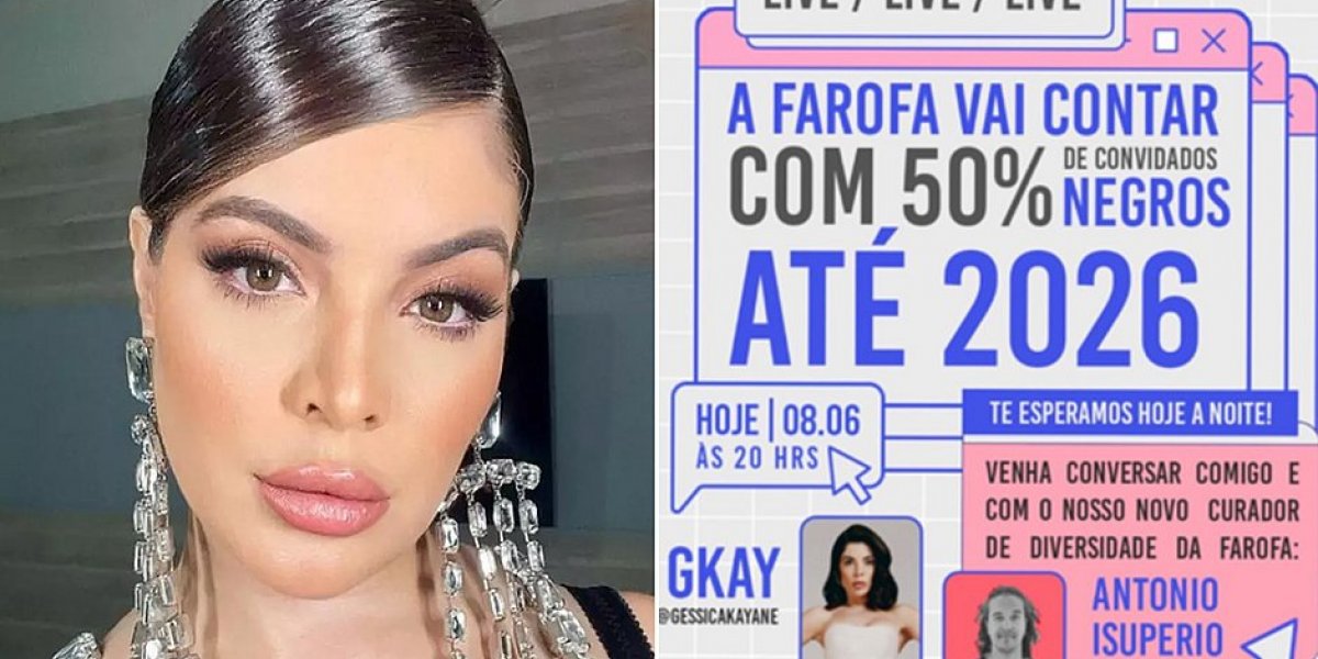 Gkay anuncia 50% de convidados negros na 'Farofa'