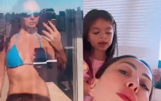 Sabrina Sato curte dia de piscina ao lado da mãe e da filha em São Paulo