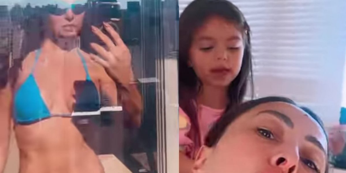 Sabrina Sato curte dia de piscina ao lado da mãe e da filha em São Paulo