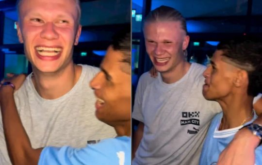 Luva de Pedreiro encontra Haaland, do Manchester City, após título da Champions