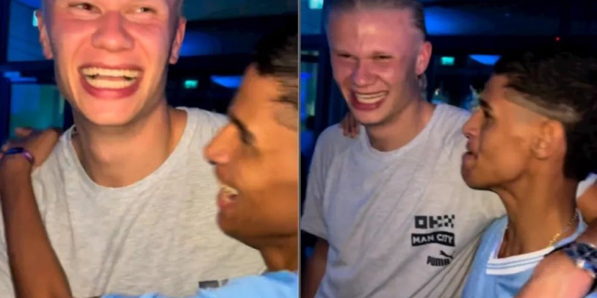 Luva de Pedreiro encontra Haaland, do Manchester City, após título da Champions