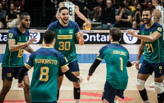 Seleção Brasileira vence a terceira na Liga das Nações de vôlei masculino