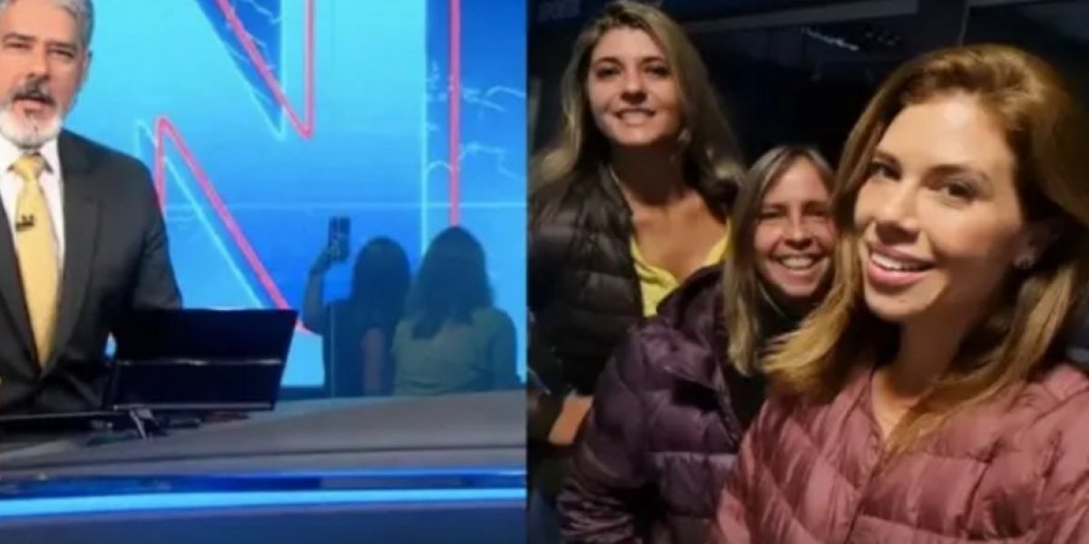 Camila Marinho viraliza ao fazer selfie na abertura do Jornal Nacional