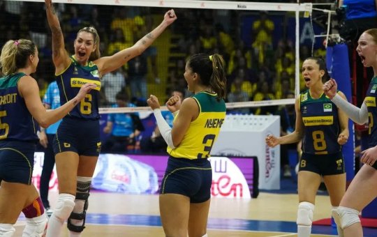 Seleção feminina vira jogo contra a Sérvia e vence na Liga das Nações de vôlei