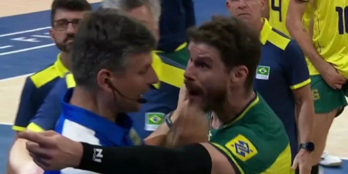 Jogador Bruninho se descontrola em partida e web o compara com Bernardinho