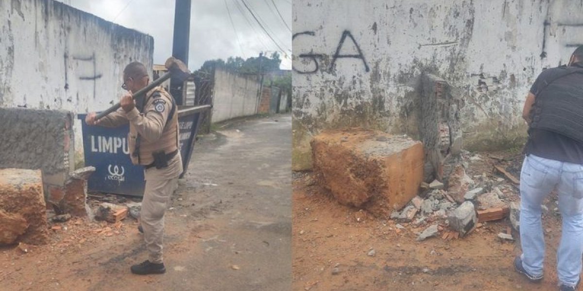 Polícia destrói barricada feita por criminosos no bairro de Valéria