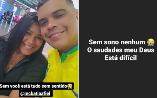 Viúvo de Mc Katia lamenta morte da artista e relata insônia 
