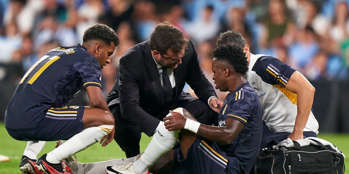 Vinicius Junior sai lesionado de jogo do Real Madrid