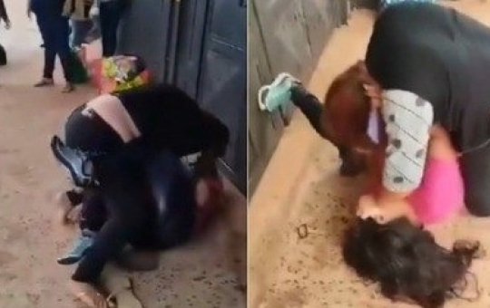 Duas mulheres brigam na fila para visitar o mesmo detento em presídio