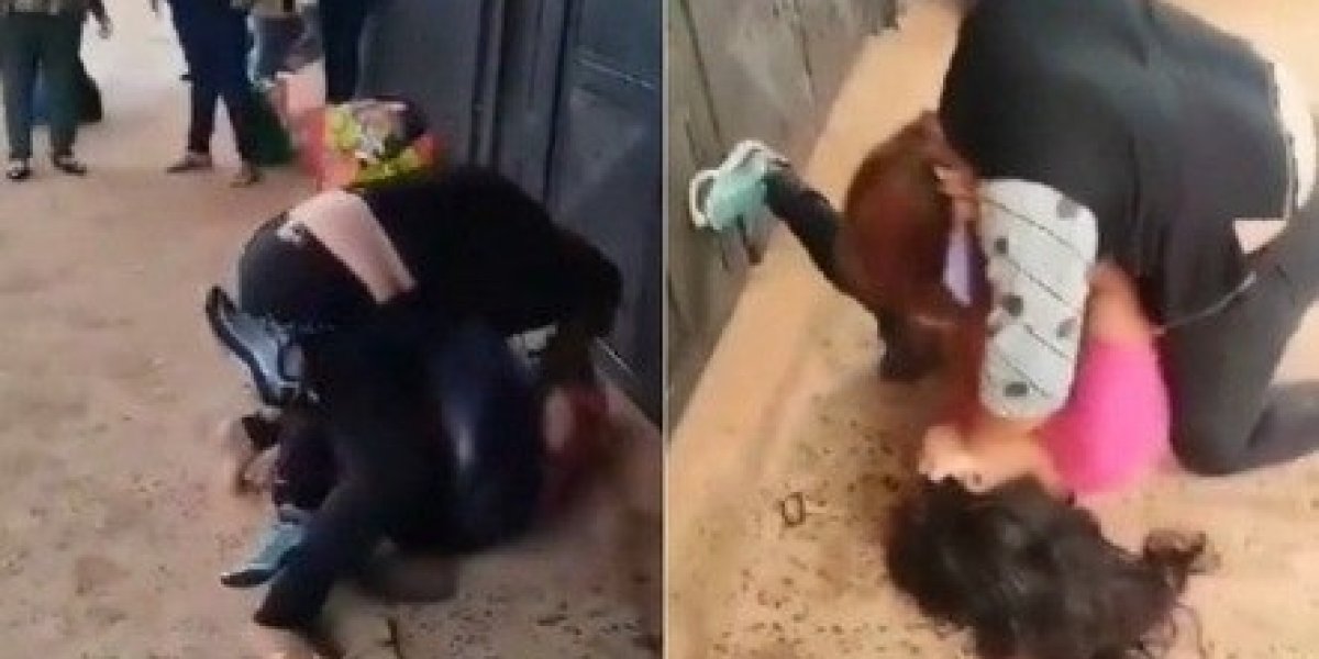 Duas mulheres brigam na fila para visitar o mesmo detento em presídio