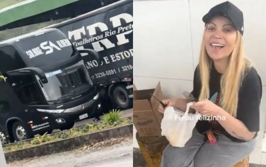 Ônibus de Solange Almeida quebra e fã a convida para almoçar com a familia